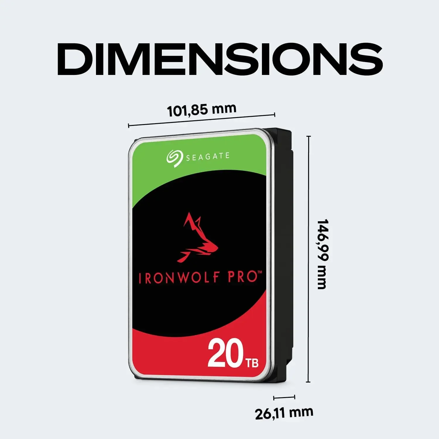 Seagate IronWolf Pro, 20 TB, Enterprise NAS Internal HDD –CMR 3.5 Inch, SATA 6 Gb/s, 7,200 RPM, 256 MB Cache for RAID Network Attached Storage (ST20000NT001) | 7200 RPM Drive with CMR Technology and SATA III for RAID, NAS and Enterprise Storage