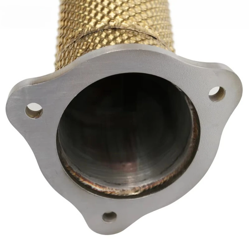 Performance Straight Exhaust Front Pipe with Golden Heat Shield  PX