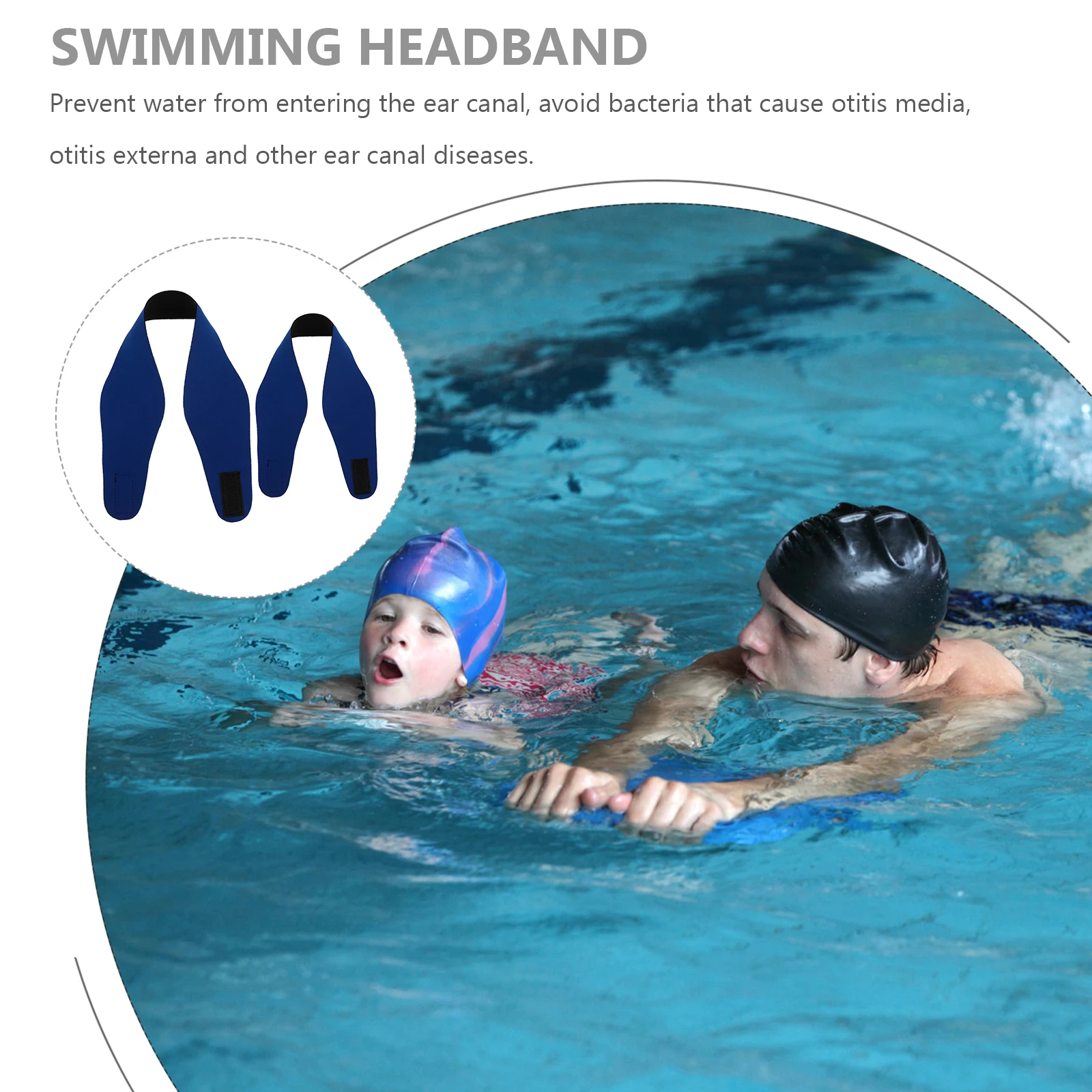 

2 Pcs Waterproof Ear Protection Headband Swimming Headbands Yoga Diving Protector