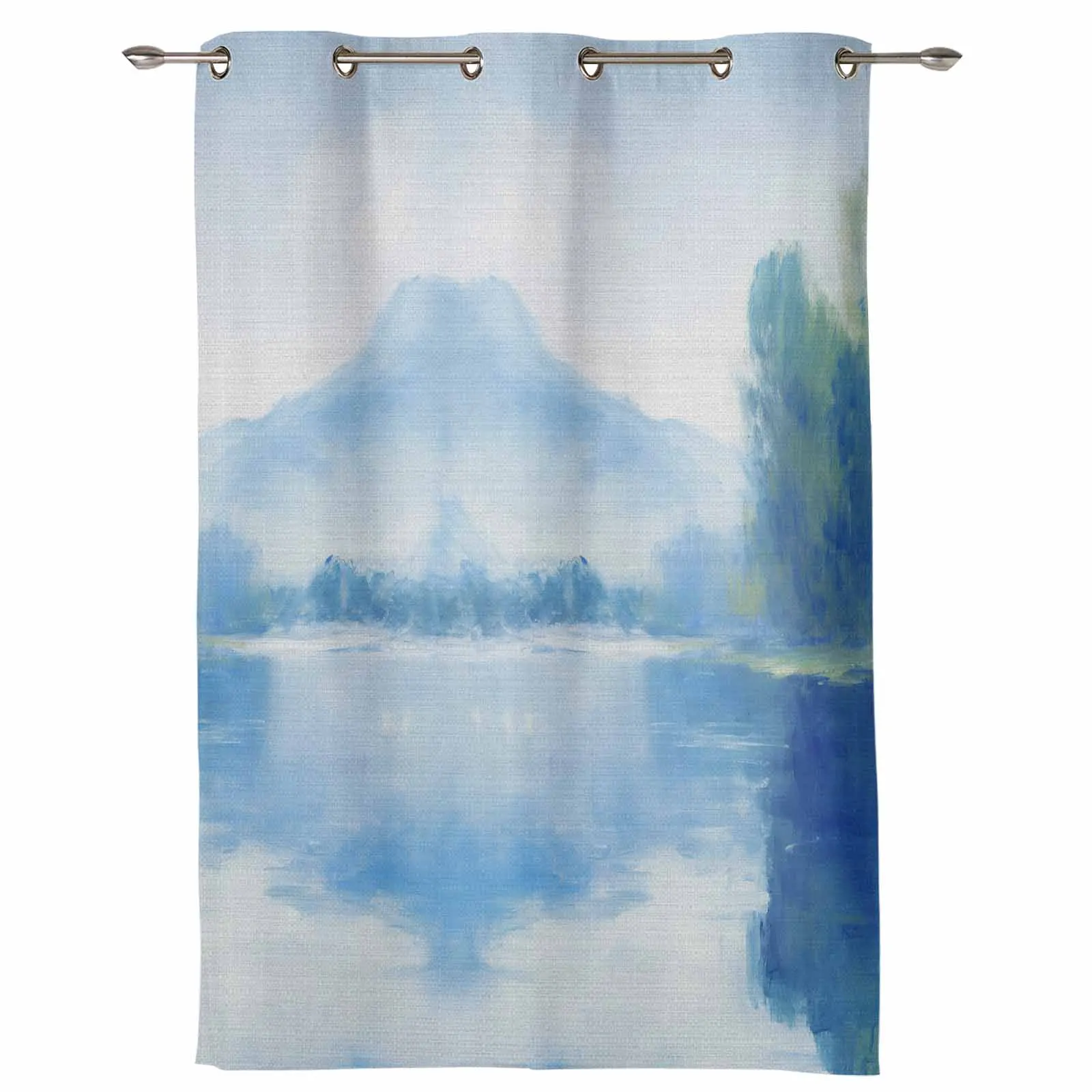 Watercolor Landscape Abstract Reflection Of The Sky Window Curtains for Living Room Bedroom Curtain Home Decor Balcony Drapes