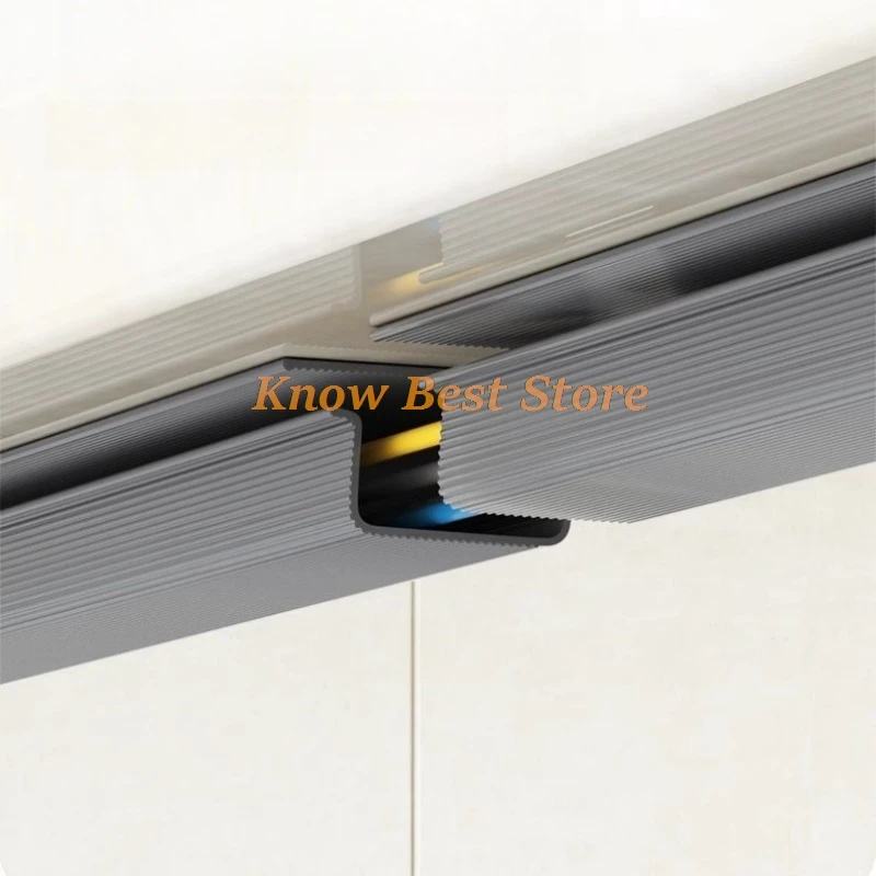 Self adhesive Under Desk Cable Management Tray PVC Power wire hider Strip Cord Holder No Drilling wire Organizer Cable Raceway