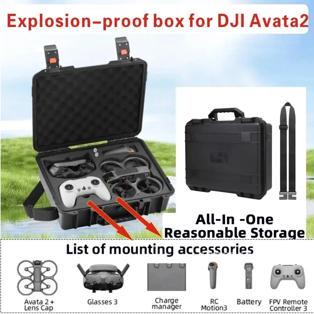 For Avata2 Waterproof Box for DJI Goggles 3/ DJI FPV Motion3/Integra Battery Housekeeper Controller Handbag for DJI AVATA2