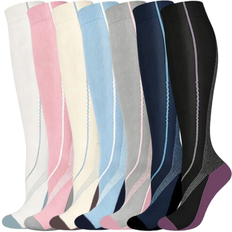 Knee High Compression Socks for Men Women Medical Varicose Veins Nylon Nursing Socks Fit for Running Socks for Anti Fatigue