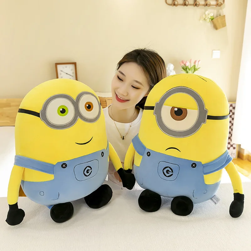 DespicableMe Minions Movie Periphery Plush Bob Plush Stuart Stuffed Toys In Jeans Soft Dolls Pillow Decoration Children Gift