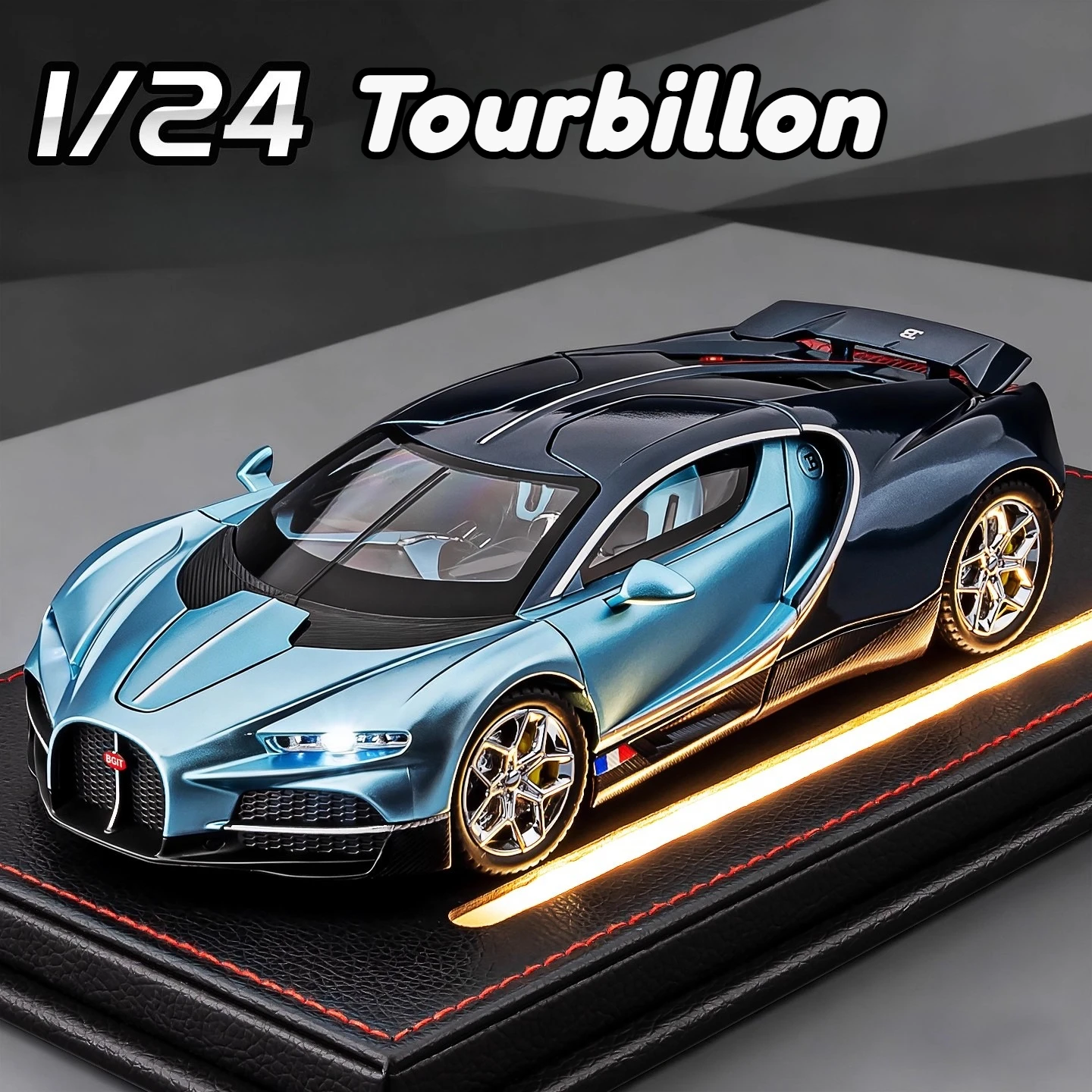 1:24 Tourbillon Supercar Hoge Simulatie Diecast Metaallegering Model auto Geluid Licht Trek Collectie Kinderen Speelgoed Geschenken