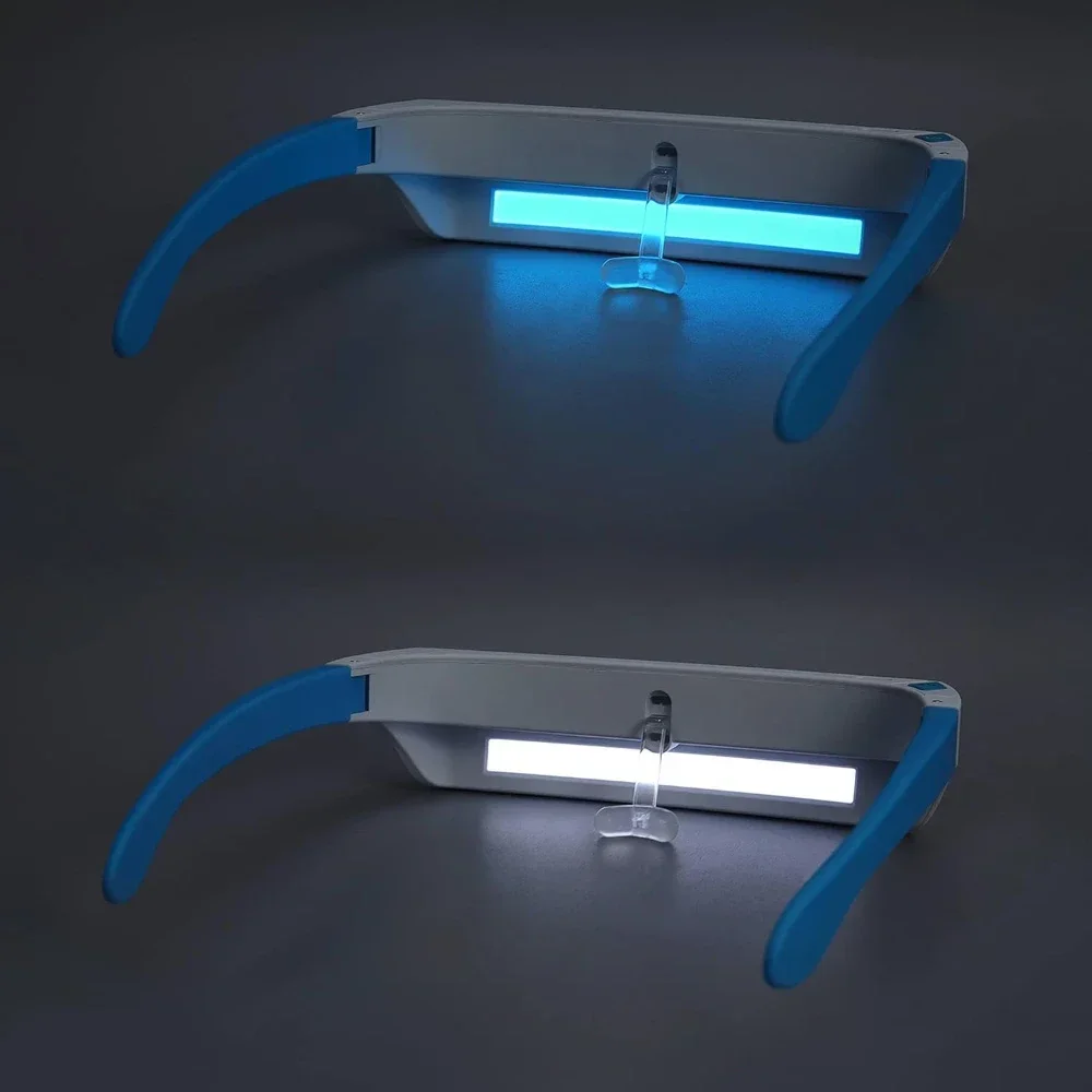 Portable & Wearable 480nm LED SAD White + Blue Light Therapy Glasses Sickness SAD Phototherapy Eye Glasses for Better Sleep