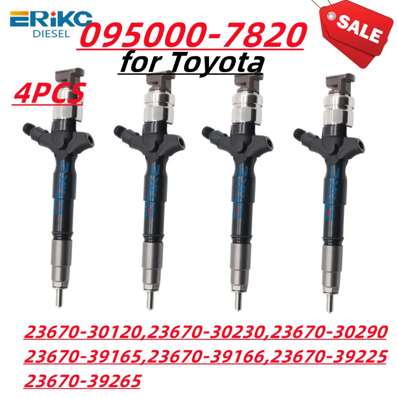 4PCS 095000-7821 23670-39166 Common Rail Inyector 095000-7822 095000-7820 Diesel Injector Assy for TOYOTA DENSO 23670-39165