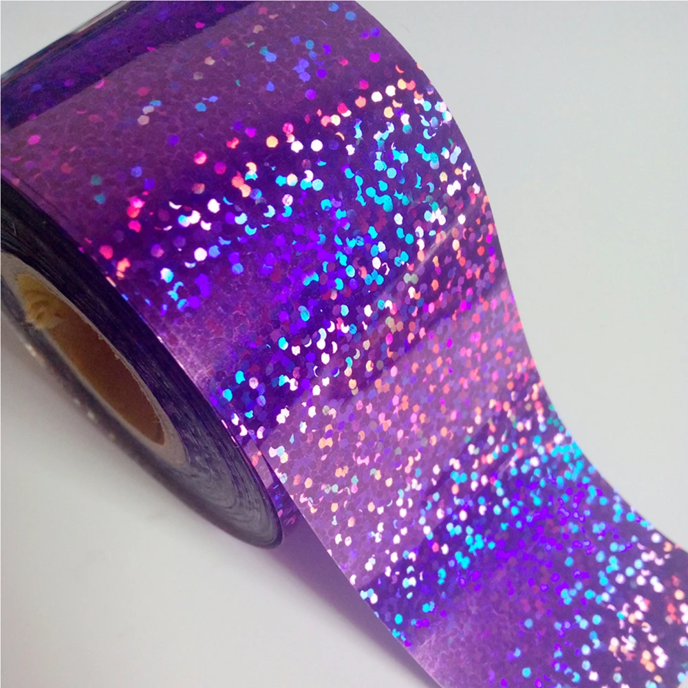 1Roll Holographic Nail Transfer Foil Wholesale Roll Laser Black Silver Holo Stickers Nail Art Tips Easy To DIY Decals