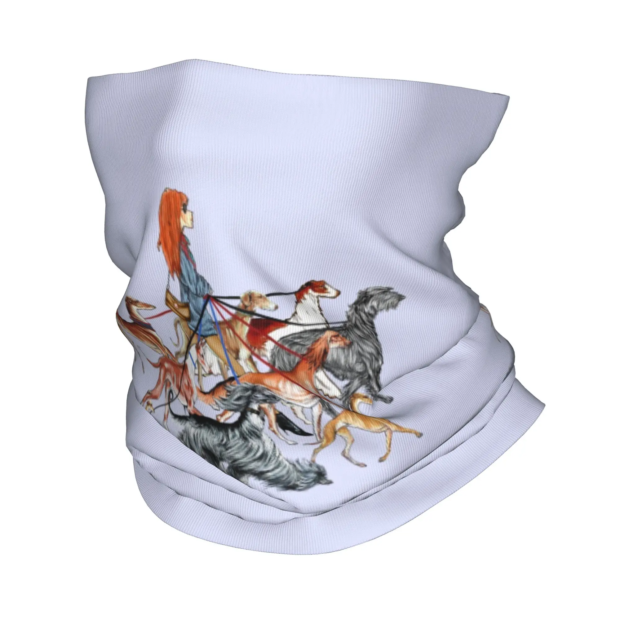 

Custom Walking The Sighthounds Bandana Neck Gaiter Windproof Face Scarf Cover Men Women Whippet Greyhound Dog Headband Tube