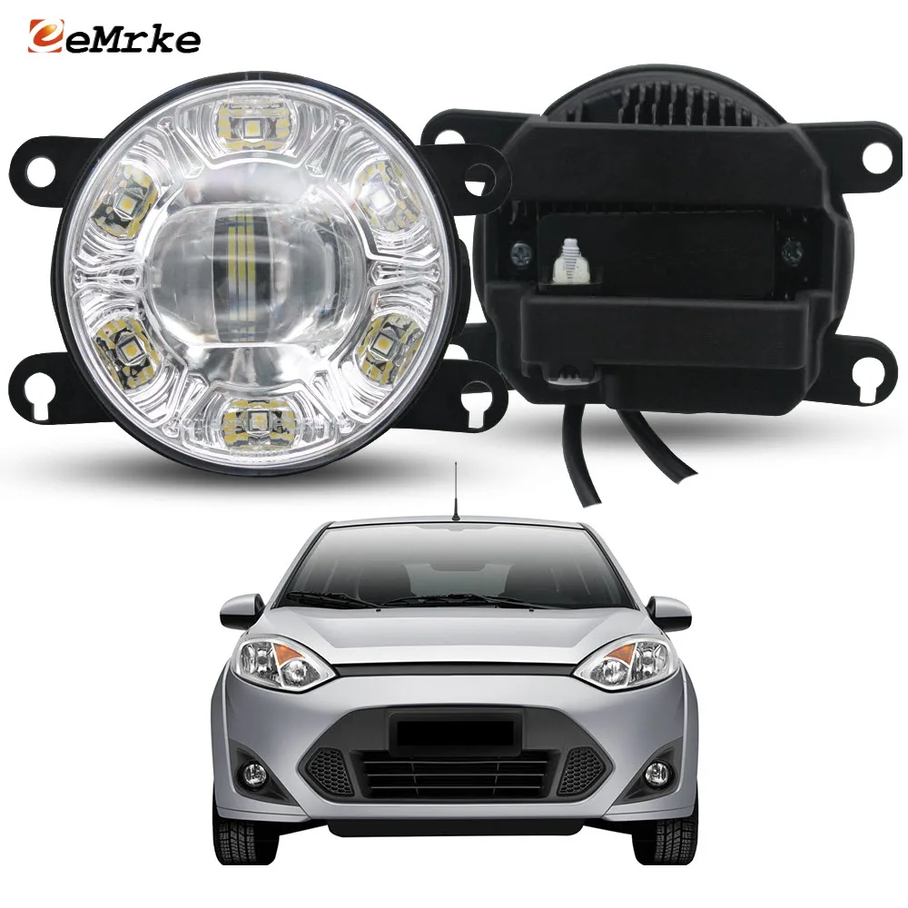 

For Ford Fiesta Rocam / Fiesta Ikon Brazil Mexico LED Fog Lights DRL Dot. CE. E-mark E4 18W Car Fog Driving Lamp Assembly 2PCs