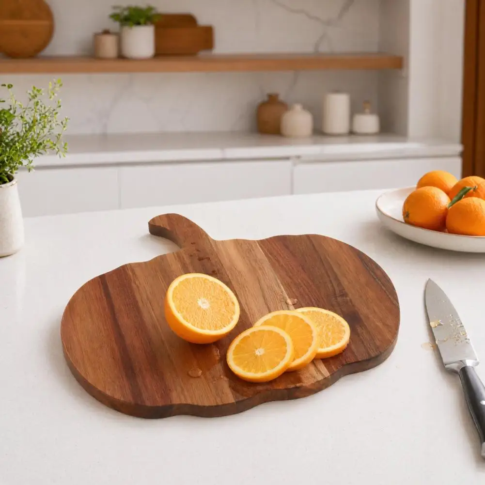 Decorative Kitchen Tray Wooden Pallet Cutting Board Halloween Pumpkin Shaped Serving Tray Smooth Surface Kitchen for Pizza