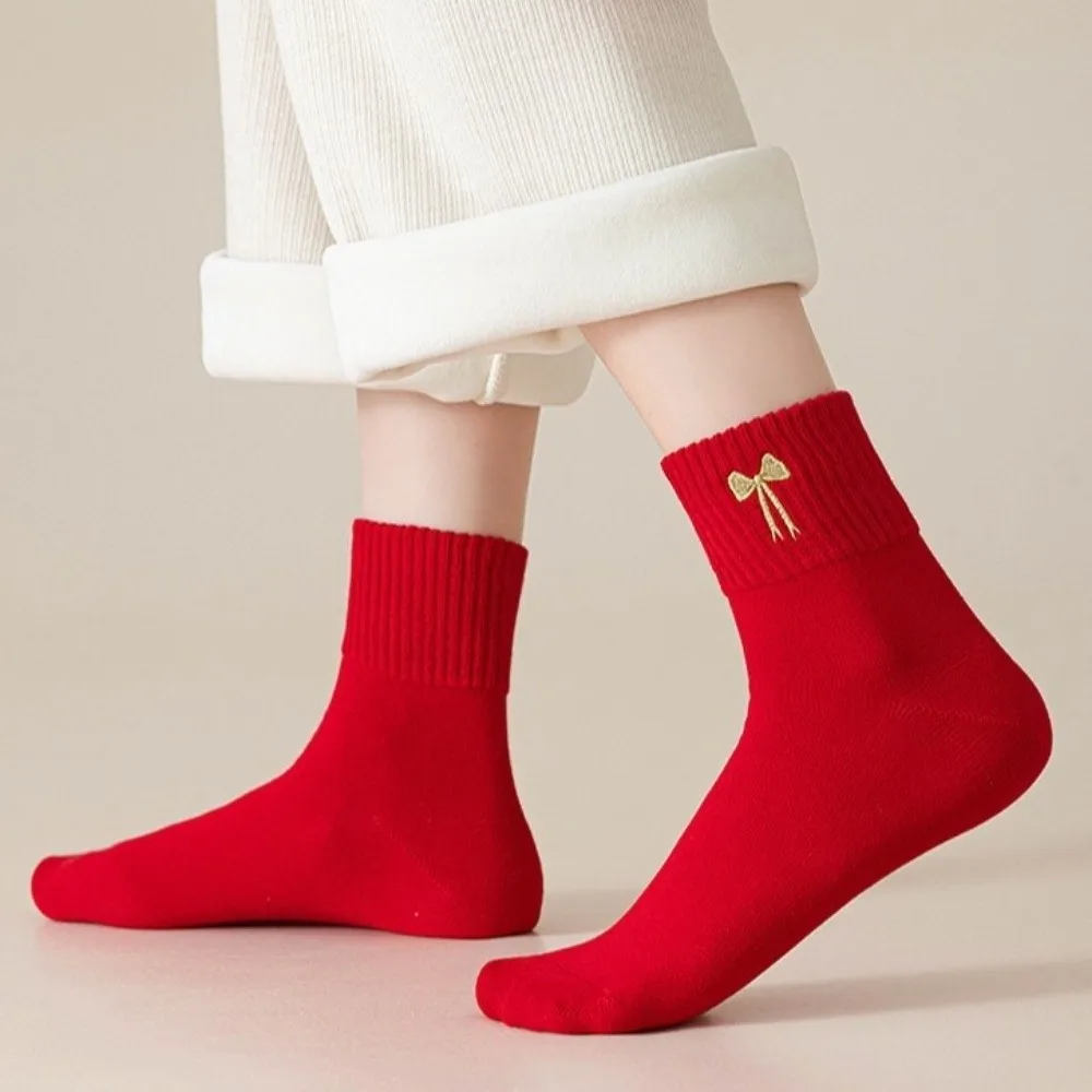 

Ladies Socks Cotton New Year Socks Cartoon Horse Pattern Embroidered Socks Comfortable Elastic Boneless Socks Birthday Gift