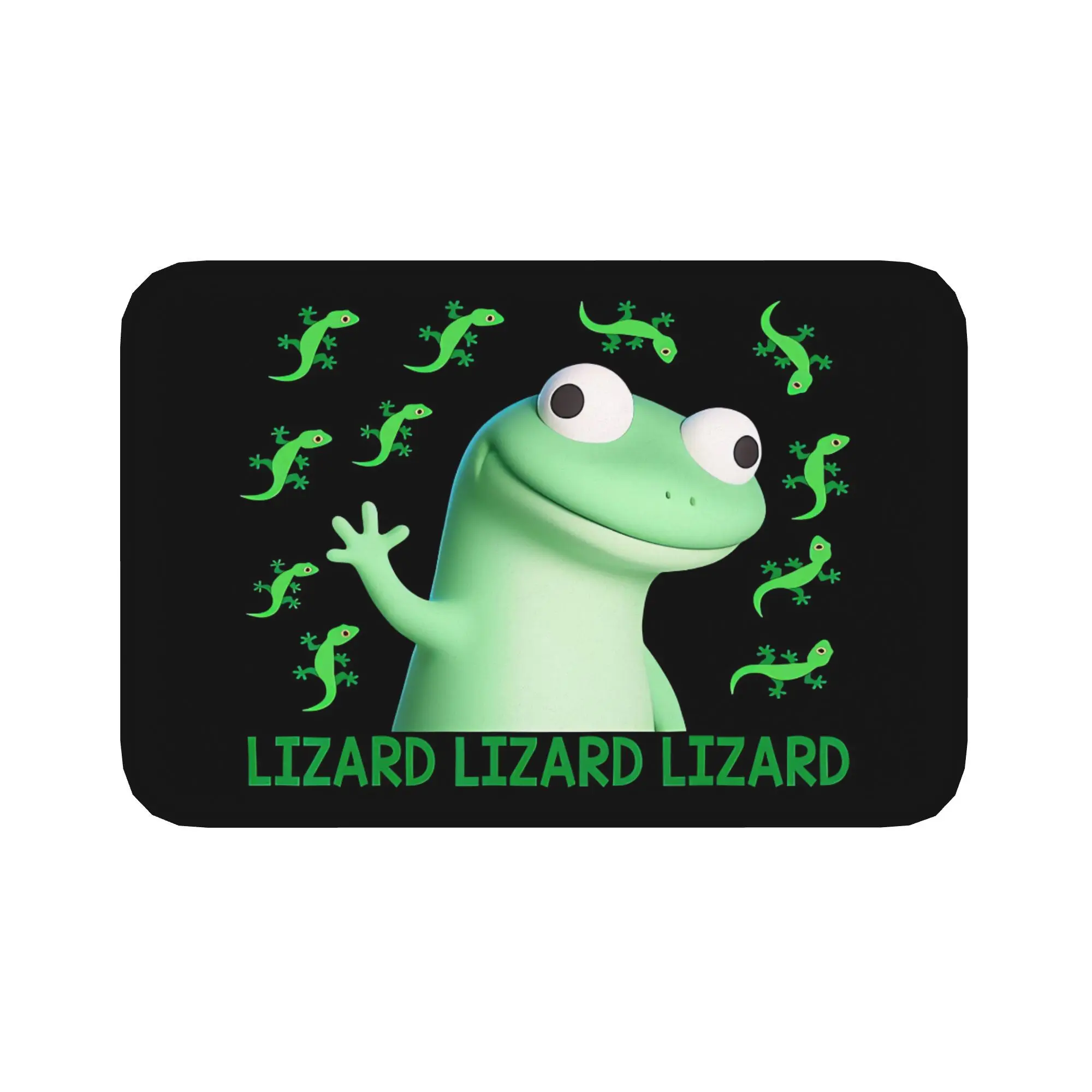 Funny Lizard Gecko Meme Artistic Area Rug, Soft Non-Slip Indoor Outdoor Floor Mat for Office and Entryway