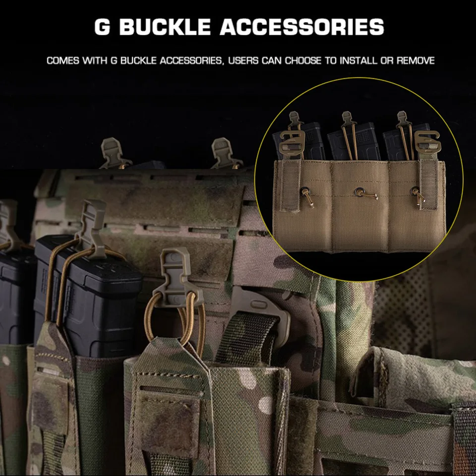 タクティカルトリプルマガジンポーチ 2.5cm/G フックバックル 5.56/M4