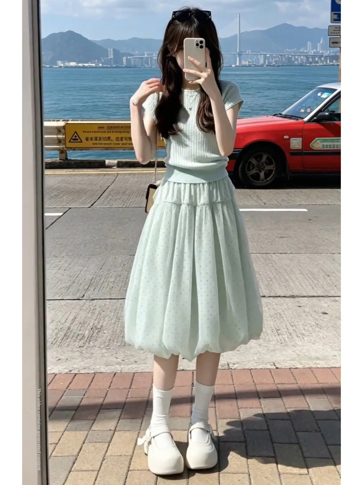 

Chic Summer Polka Dot Bloomer Skirt And T-Shirt Set Casual Style Short Sleeve Drawstring Top for Young Women Fashionable Two-...