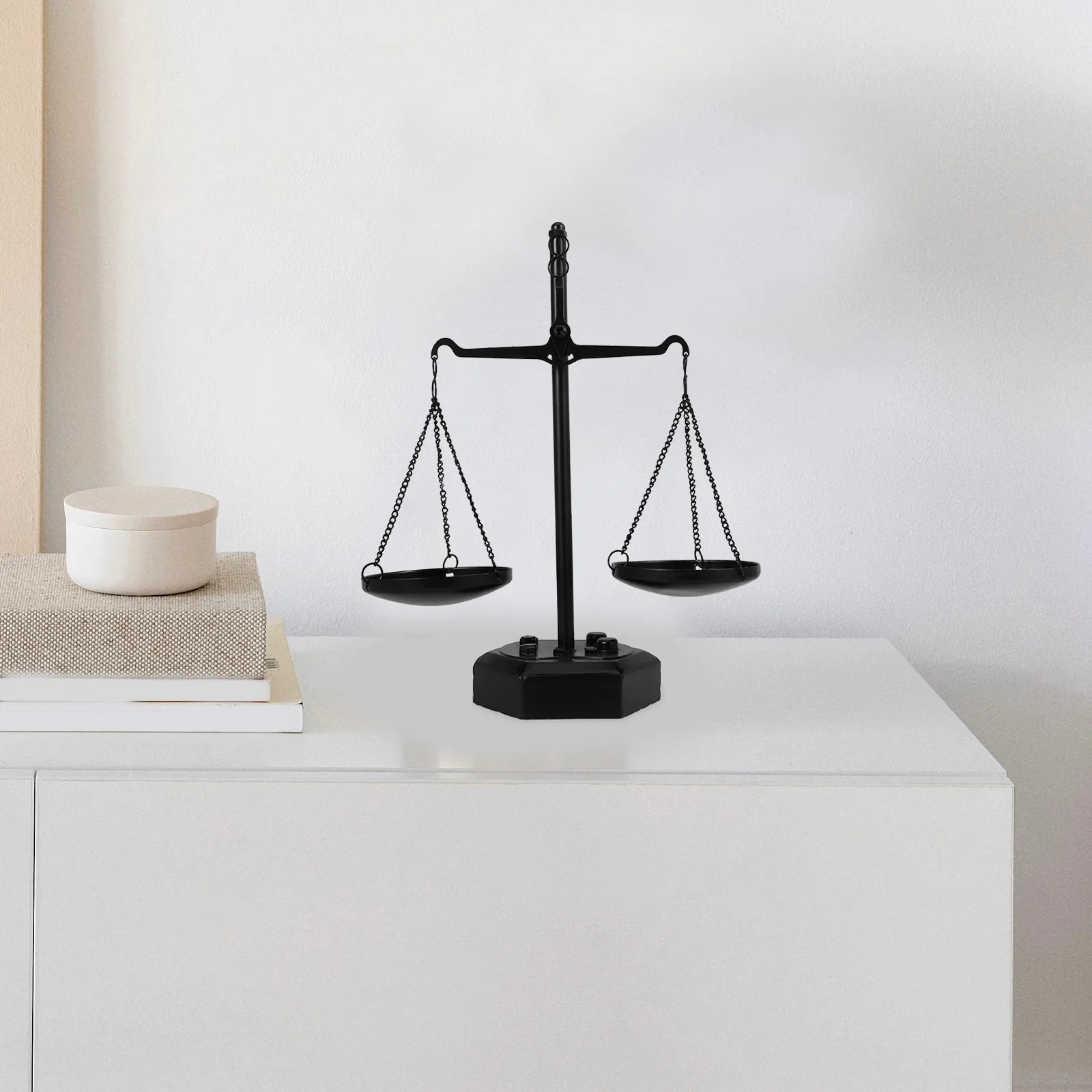 

Balance Scale Ornament Stand Desktop Storage Tray Justice Jewelry Metal Office