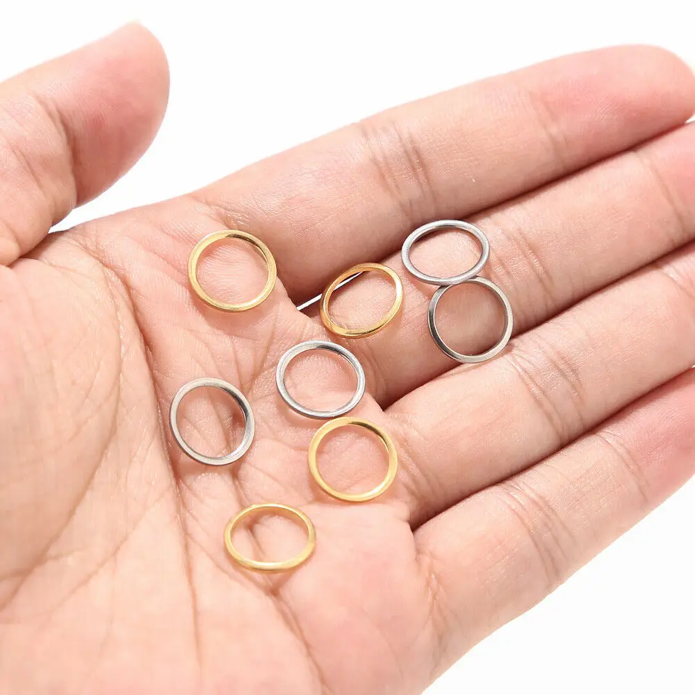 

20pcs/lot Stainless Steel Gold Plated 12mm Width Round Closed Jump Rings Connectors For DIY Jewelry Making Findings Accessories