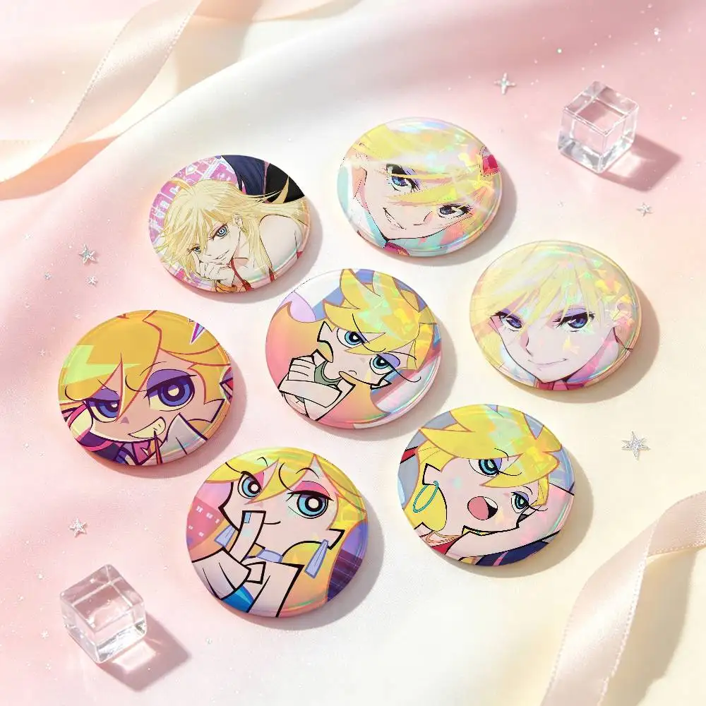 Panty Anarchy Anime Figure Badges Button Round Creative Pin Brooch Badge Bag Decor Accessories Fans Collect Friends Gifts