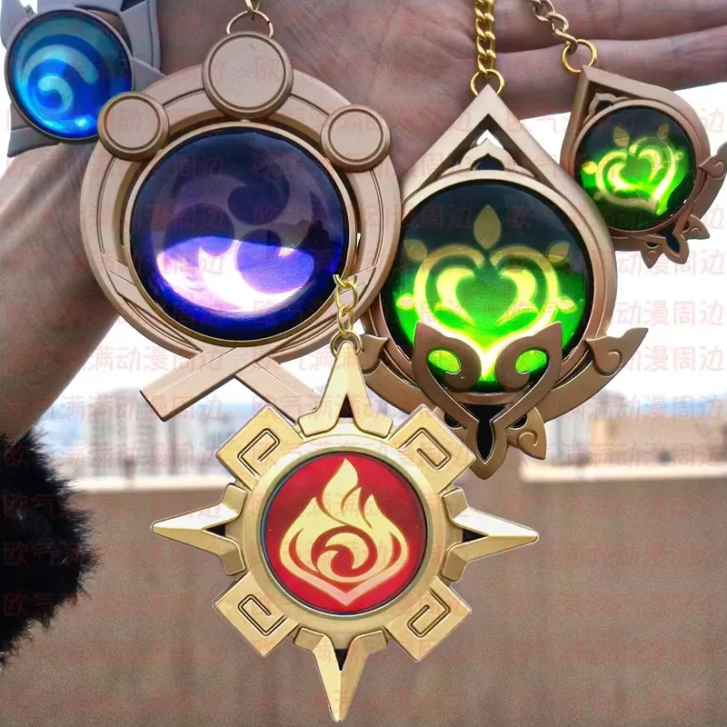 

Game Genshin Impact Vision Element Eye of God Keychain Sumeru Liyue Inazuma Mondstadt Cosplay Props Car Key Backpack Accessories