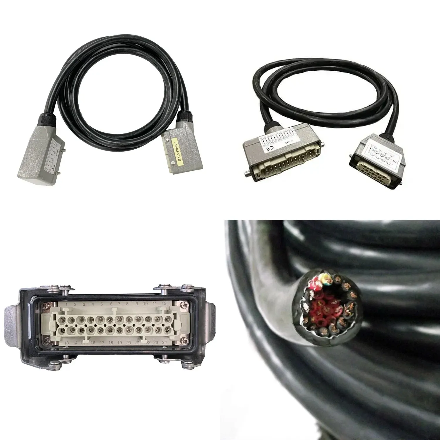 24-Core Mold Power Cable For Hot Runner Temperature Controller With Heavy Connector