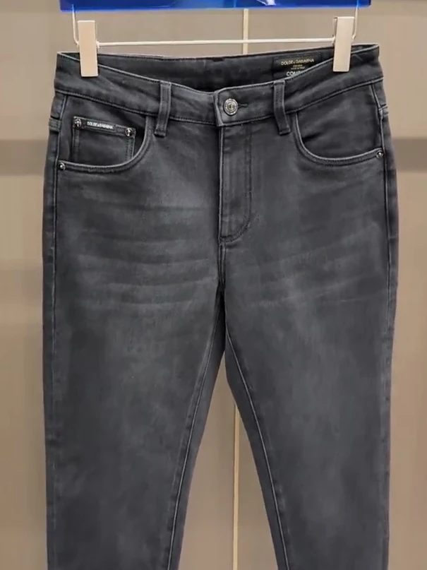 

Высококачественные модные новые мужские джинсы на весну-осень, прямого кроя, удобные, классические, из премиального материала, стильные и трендовые