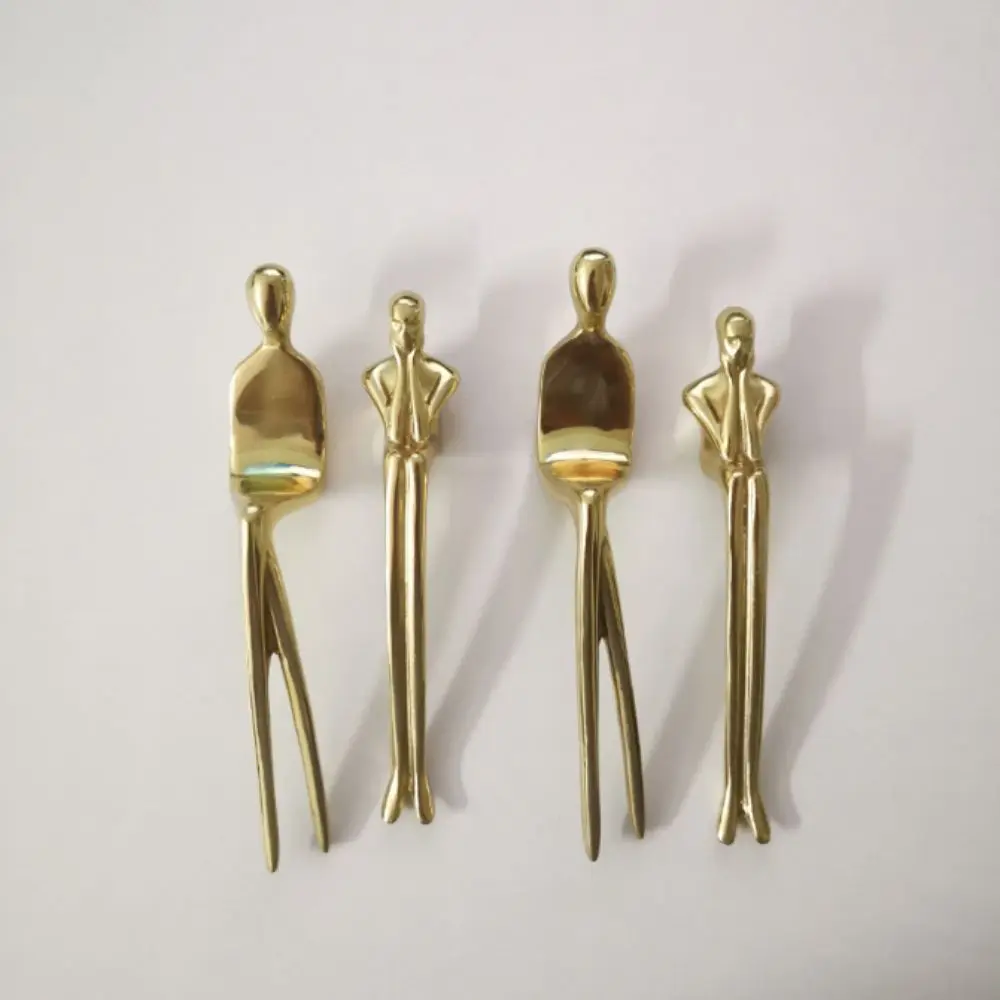 Solid Brass Furniture Handle Gold Finish European Style Door Knobs American Style Flower Design Cabinet Handles Flower Design