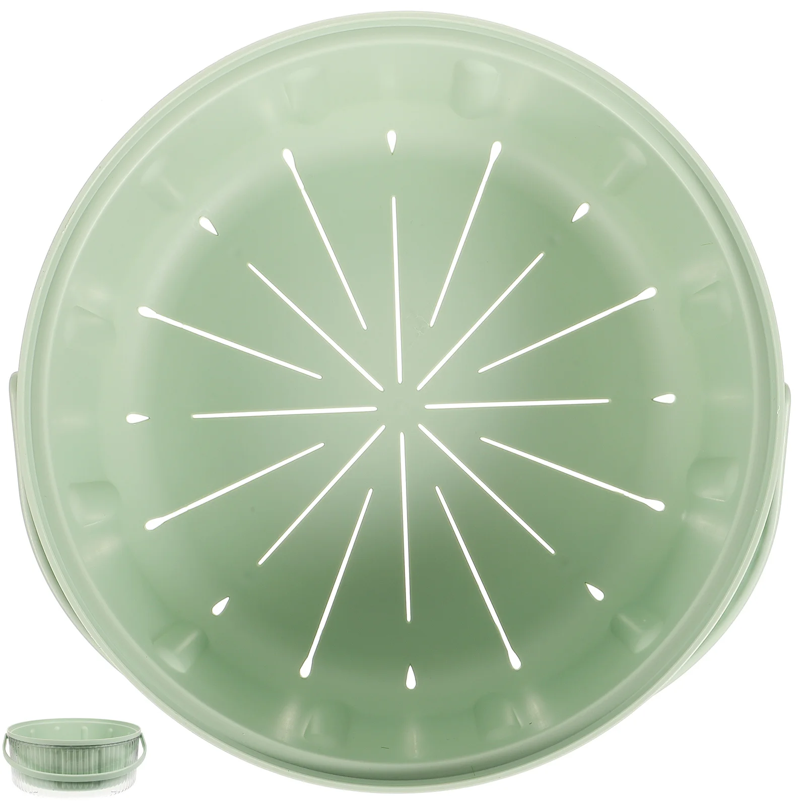 

Round Double Layer Vegetable Basket Light Living Room Table Drainage Holes Even Fruits Veg Practical Portable