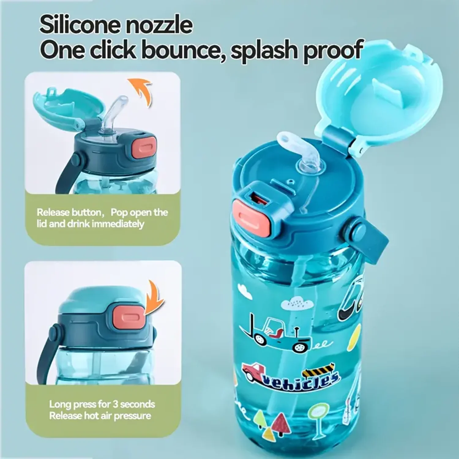 كوب ماء رياضي للأطفال 600 مل، كوب مشروبات، كوب ماء محمول خارجي، زجاجة أطفال، كوب طالب ذو سعة كبيرة، هدية