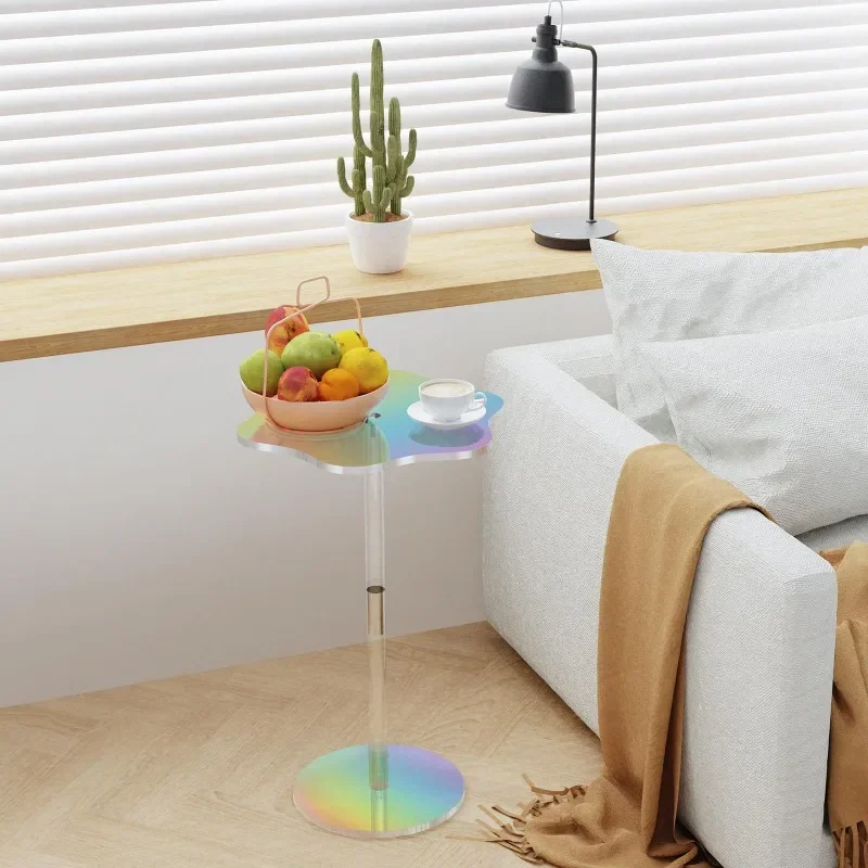 Acrylic corner table pattern transparent assembled coffee table
