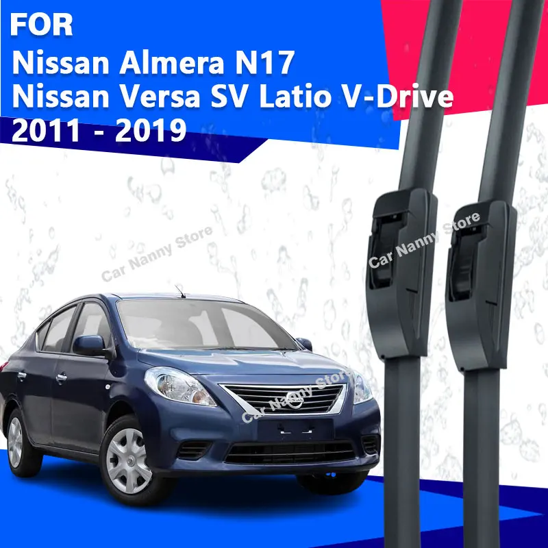 

Щетки лобового стекла для Nissan Almera N17 Nissan Versa SV Latio V-Drive 2011-2019 автомобильные дворники с резиновой полосой стеклоочистителя