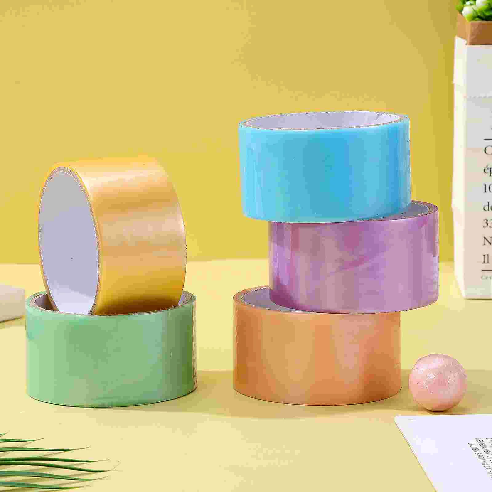 6 Rolls Pearlescent Sticky Ball Tape Funny Tapes Adhesive DIY Colored Colorful Duct