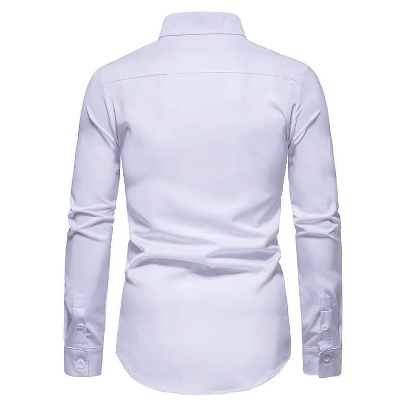 Chemise boutonnée à manches longues pour hommes, chemise décontractée, coupe couvertes, affaires, travail, social, marque masculine, 2023