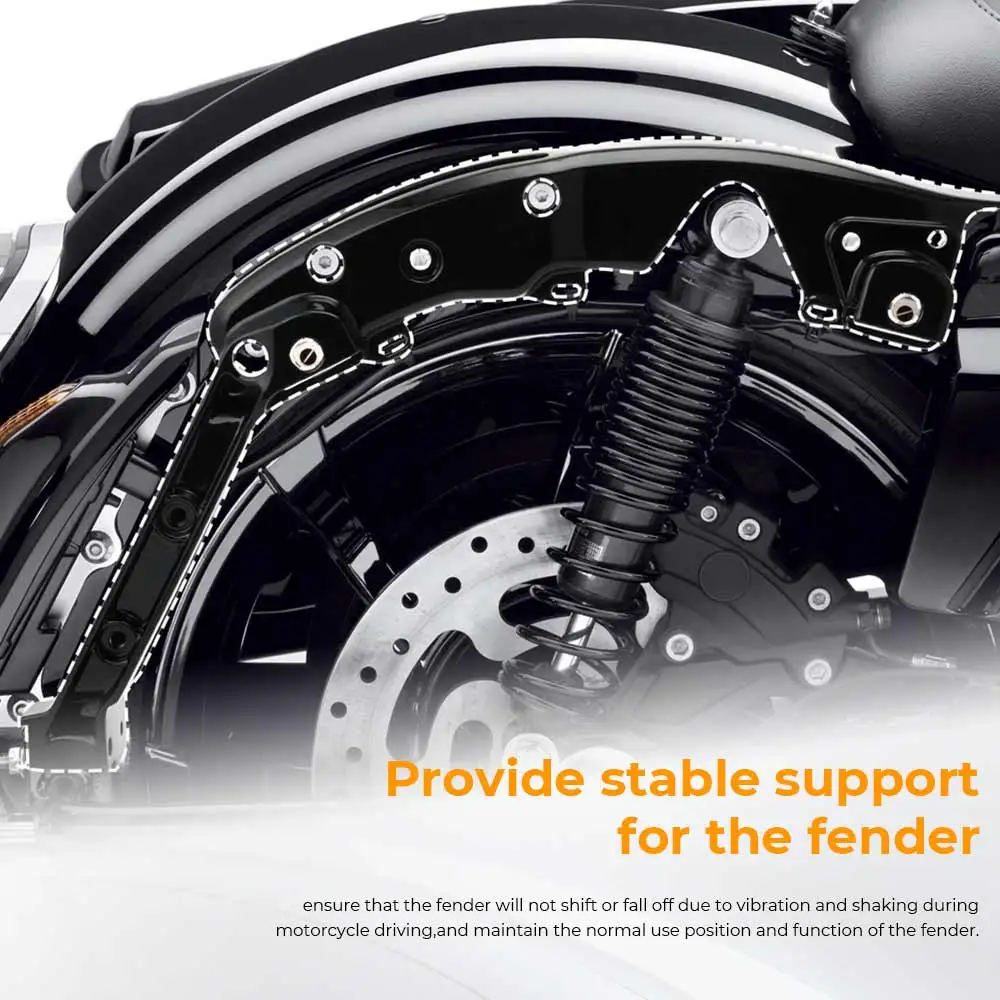 1 Pair Brand New Rear Saddlebag Support Bracket Fits For Harley Electra Glide Road Glide Road King Street Glide 2014-2025 Black