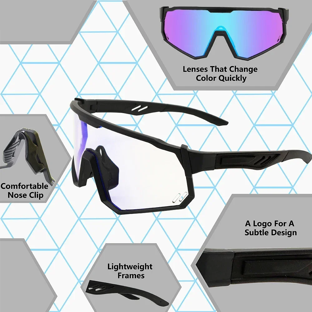 Photochrome Radfahren Brille Männer Mountainbike Sonnenbrille Frauen Klar MTB Sport Brille Fahrrad Triathlon Laufen Baseball