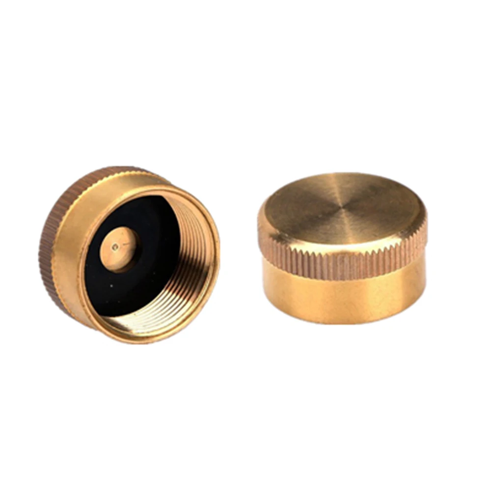 

3PCS Gas Tank Cap Solid Brass Durable Rustproof BBQ Camping Stove Heater Home Application Airtight Connection Propane Bottle