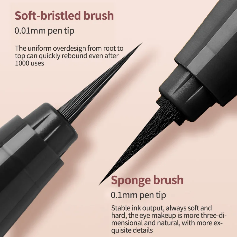 Slanke eyeliner Zacht bont Sponsborstel Waterdicht Zweetbestendig Langdurig en vlekvrij Newbie Bruine eyeliner Vloeibare pen Dames