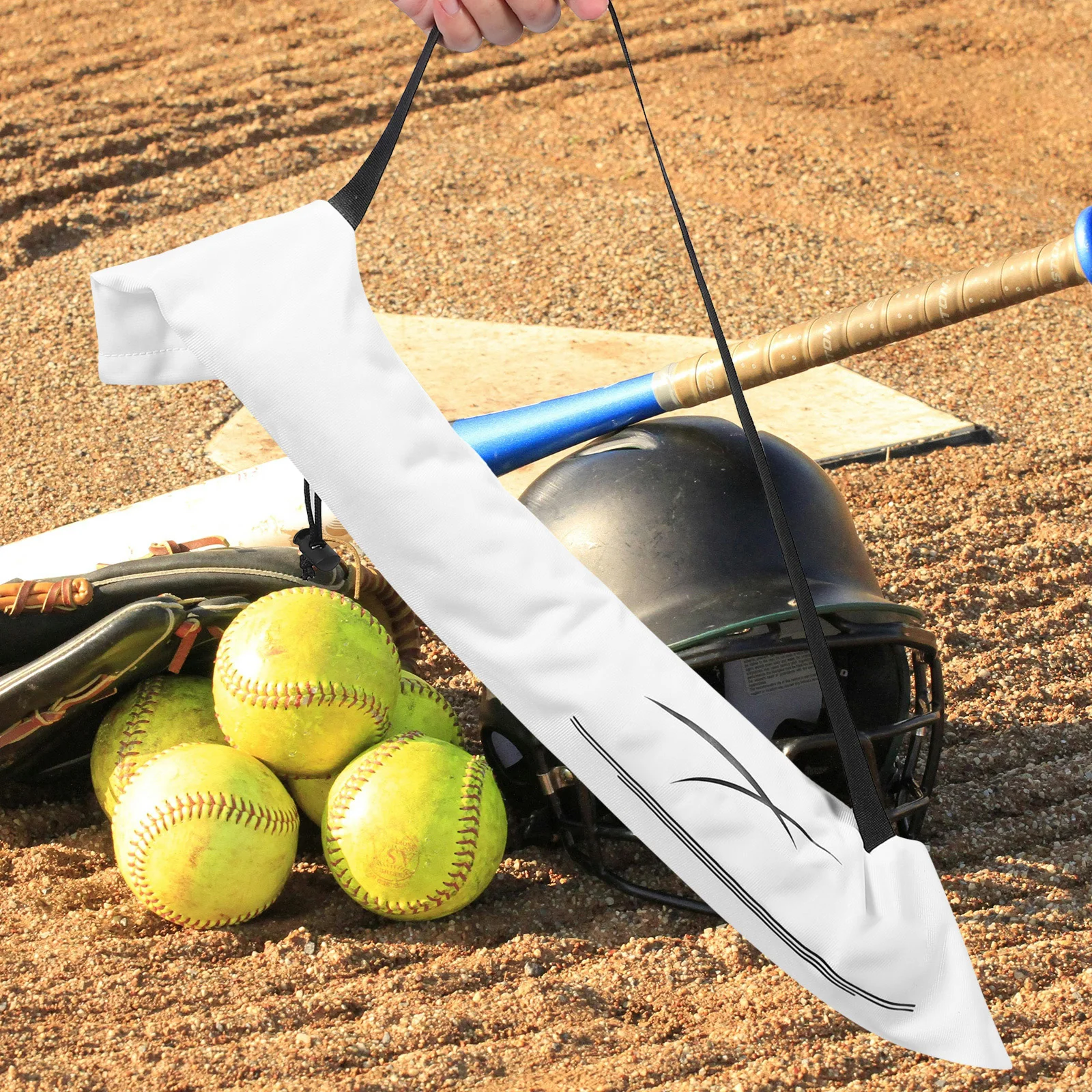 

Baseball Bat Backpack 68cm White Stick Case Pouch Bats Softball Bag Cover Organizer Protective Lint Material Storage Bag