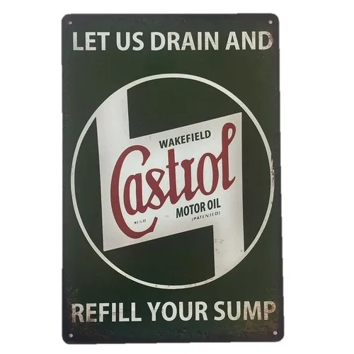 Castrol Wakefield Motor Oil Tin Sign  Petrol Shed Garage Man Cave --Tin Sign