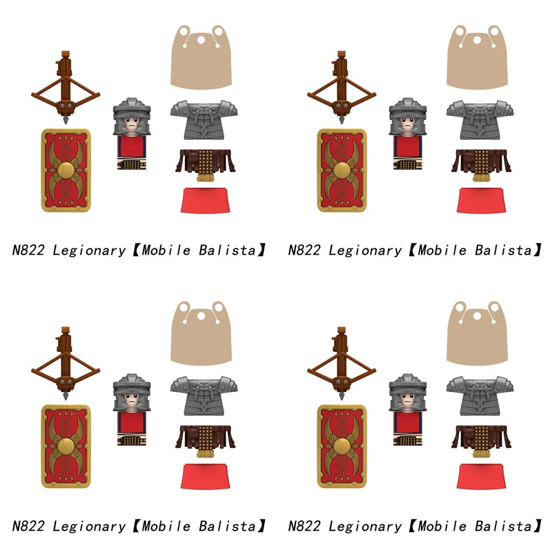 Mittelalterliche militärische römische Soldat-Figur, Baustein, Burg, Ritter, Armee, Corp, Infanterie, Offizier, Schild, Schwert, DIY-Modell, Ziegel, Spielzeug