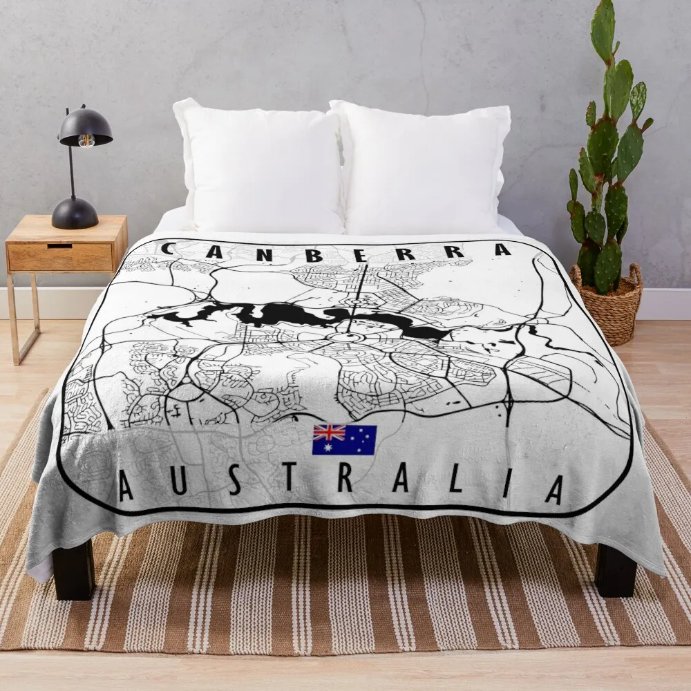 

CANBERRA MAP AUSTRALIA Throw Blanket sofa bed Bed Fashionable Blankets For Baby Blankets