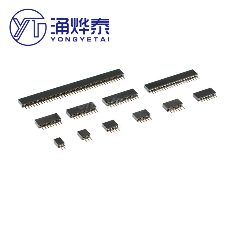 20PCS 1.27mm pitch single row female straight plug 1*12Pin gold plated