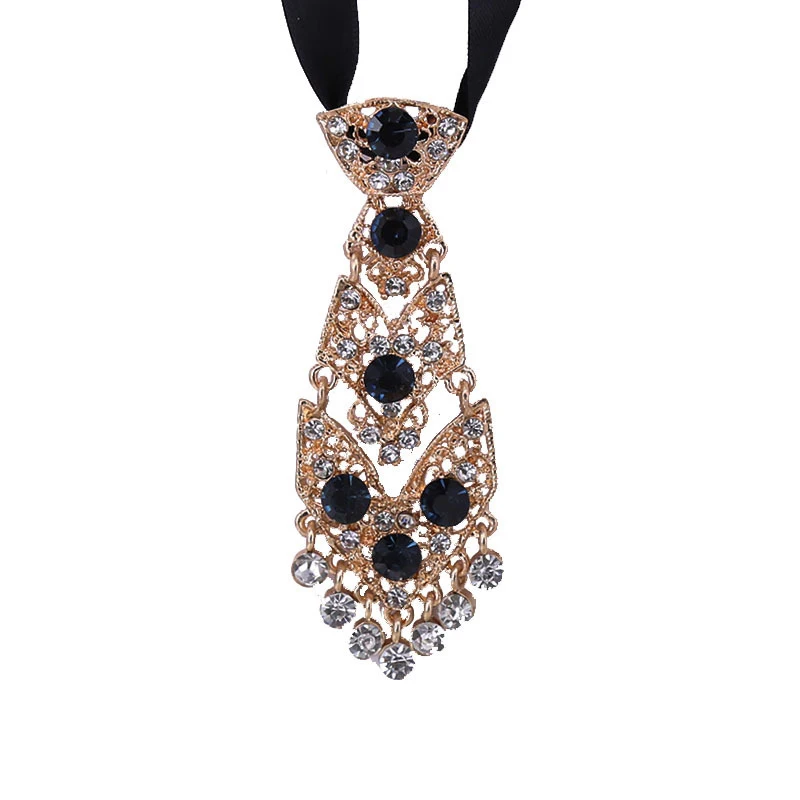 Krawat Gentleman & Lady Diamond Crystal, elegancki metalowy krawat do formalnych zadań biznesowych