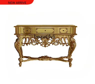

X American-Style Console Tables Semicircle Living Room Narrow Table Decoration Wall Cabinet Retro Aisle Hallway Cabinet