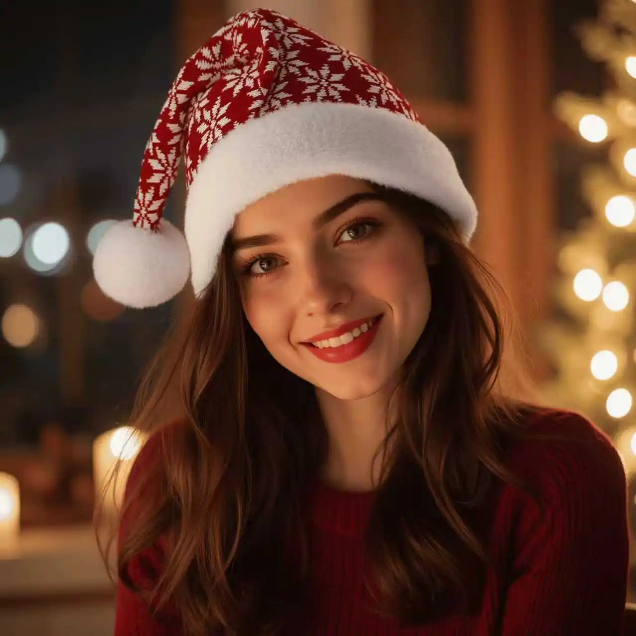 Winter Hat High Quality Velvet Cloth Hat Knitted Woolen Hat Decorative For Winter Gatherings Family Reunions Christmas Party