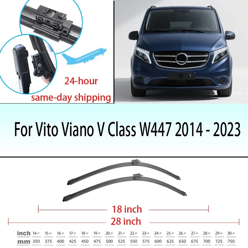 

For Mercedes Benz Vito Viano V Class W447 2014- 2023 2022 2021 Front Windshield Wiper Blades Windscreen Window Accessories 28+18