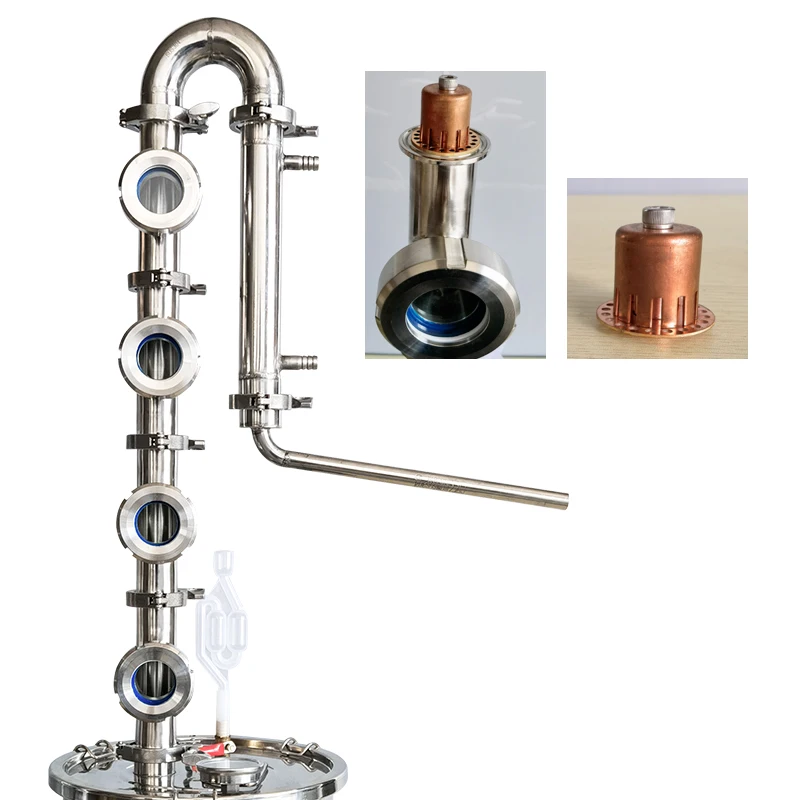 6L12L20L33L50L70L98L 304 stainless steel Household Alcohol distiller Distiller 4-layer copper core reflux column