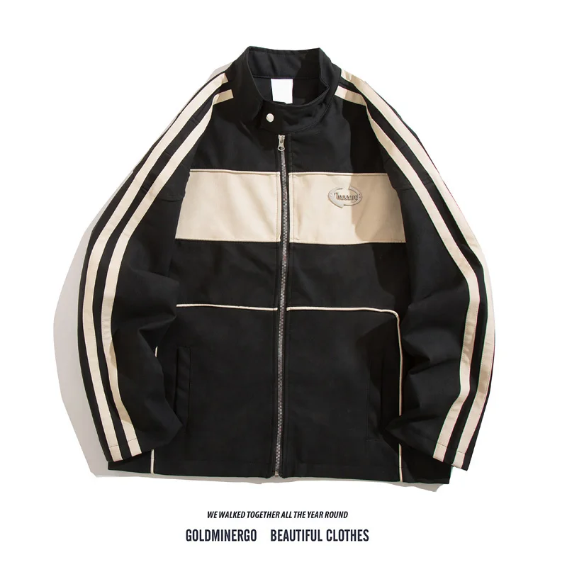 

Мужское мотоциклетное пальто American Sle, весенне-осеннее цветное свободное кожаное пальто с воротником-стойкой и воротником-стойкой