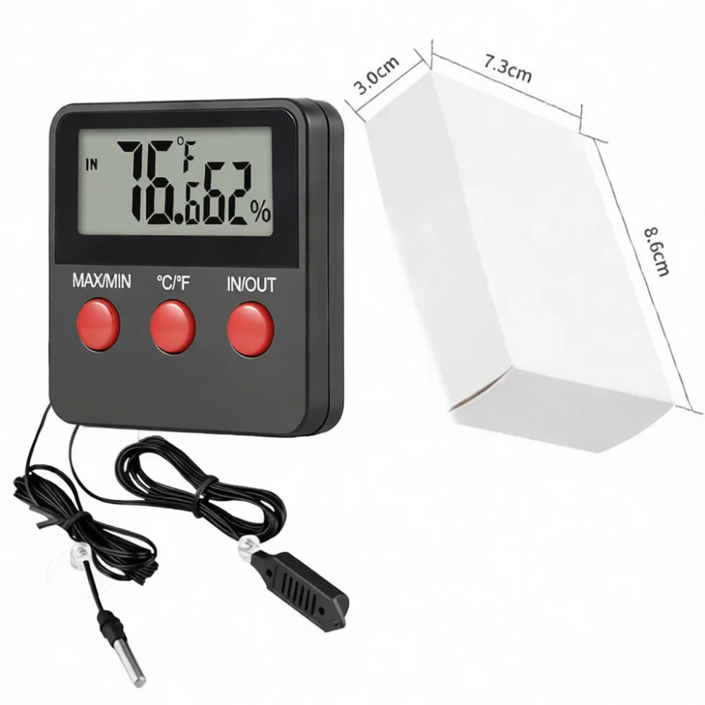 High Precision Digital Thermometer Hygrometer DTH74 For Reptile Breeding Incubator Humidity Temperature Alert Tool