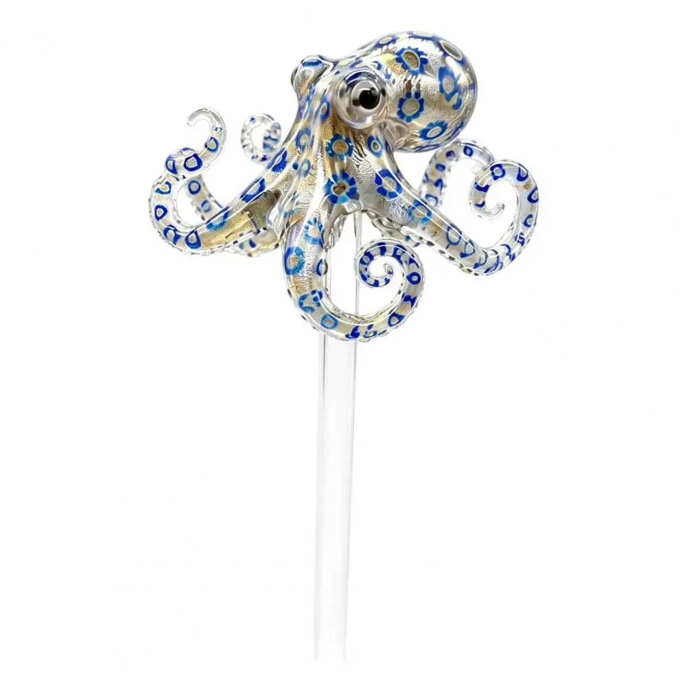 Garden Landscaping Accessories Glass Garden Stakes Handmade Stained Glass Plant Stake Octopus Bird Turtle Garden for Indoor
