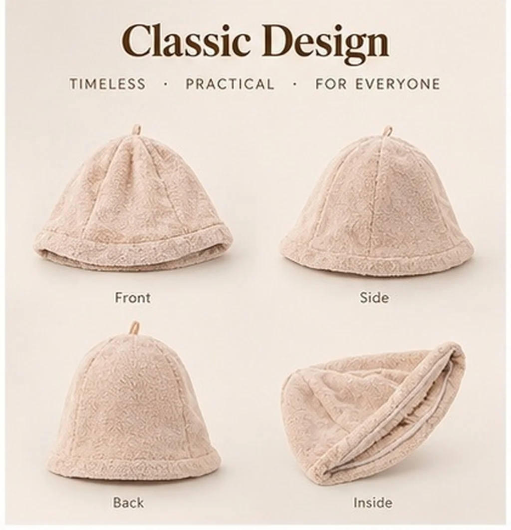Sauna Hair Cap for Women Russian Hat Caps to Protect Shower Anti Heat